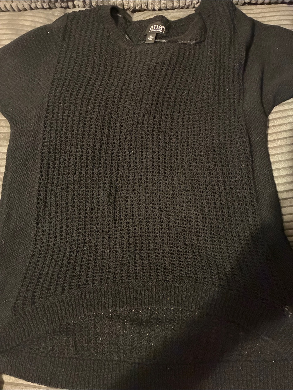 a.n.a Black Women's Crew Neck Knit Sweater